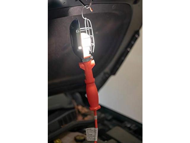 Woods 0691 691 Med Duty Trouble Light, 16/3, 25' SJTW, Metal Guard, &Outlet, 25 Foot, Orange, 25 Foot