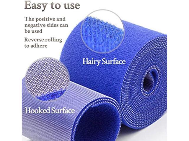 32FT Reusable Fastening Tape Cable Ties Double-Sided Hook-and-Loop Cable Management Tape Strength and Durability 2''/Width (Black)