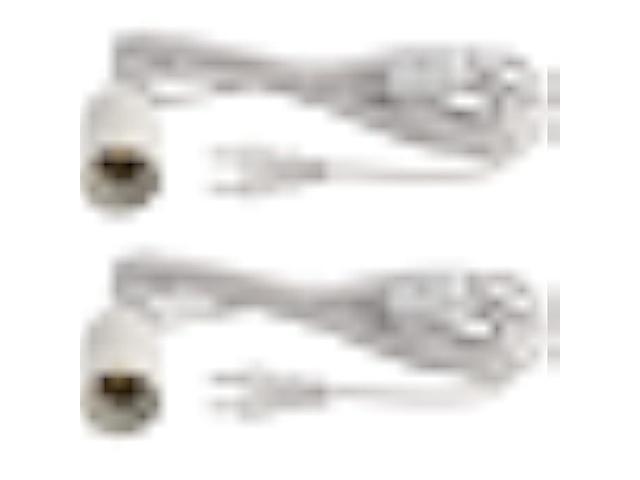 ABI E26 Light Bulb Socket to 2-Prong US AC Power Cord Adapter with On/Off Switch, 12 FT Cable (2 Pack)