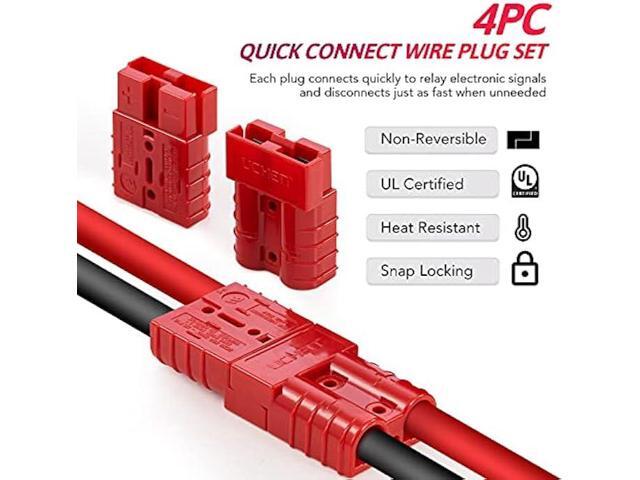 OMT Wire Connector 4 Pack, 50A Wire Harness Plug Kit for 6-12 Gauge Cables, 12V-36V Battery Quick Connect Disconnect Set for Car Bike ATV Winches...