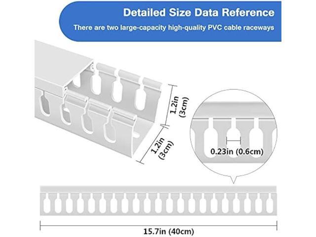 Cable Duct Management Raceway Kit, 62.8 (4 x 15.7) Server Rack Cable Management, Cable Management for Hide Network HDMI VGA Cable, Open Slot Cable...