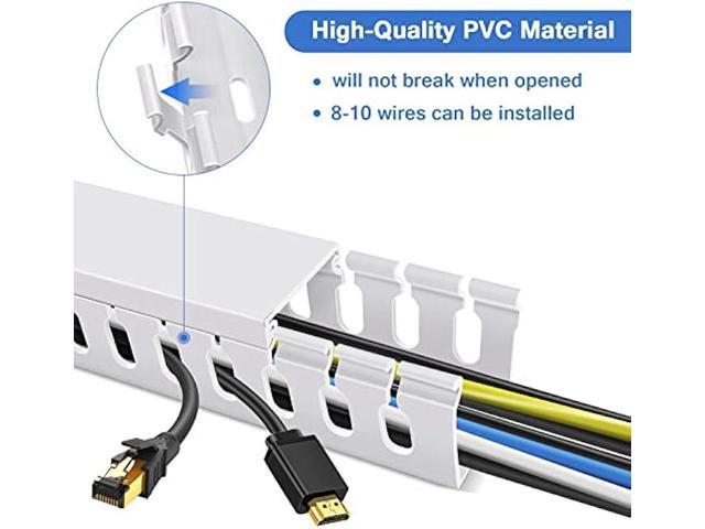 Cable Duct Management Raceway Kit, 62.8 (4 x 15.7) Server Rack Cable Management, Cable Management for Hide Network HDMI VGA Cable, Open Slot Cable...