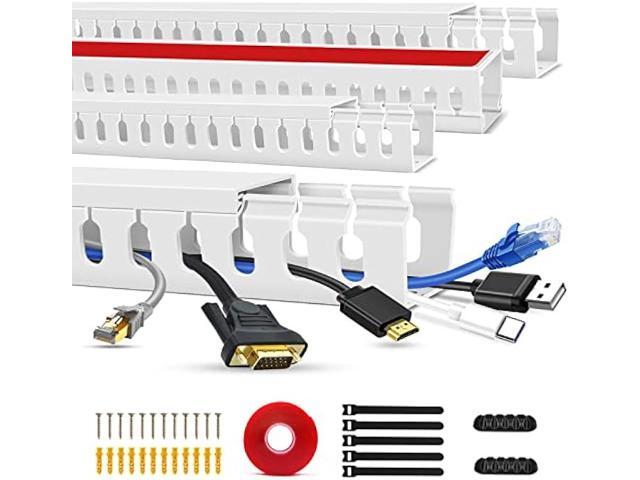 Cable Duct Management Raceway Kit, 62.8 (4 x 15.7) Server Rack Cable Management, Cable Management for Hide Network HDMI VGA Cable, Open Slot Cable...