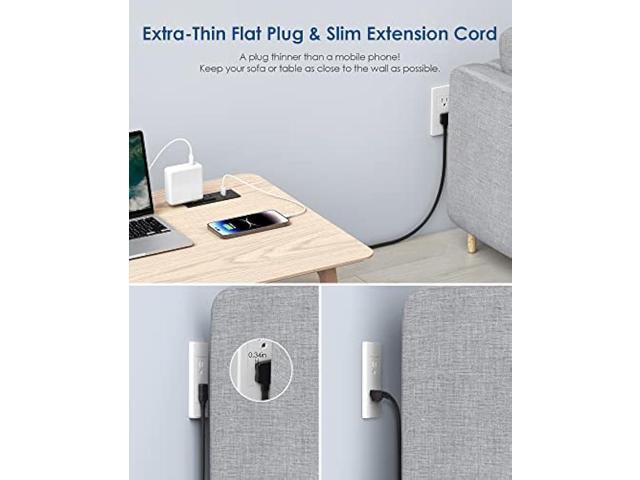 Recessed Power Strip with 30W USB C,Ultra Thin Flat Plug Power Strip,2 Outlets 4 USB Ports,Furniture Flush Mount Desk Outlet,Recessed Outlet for...