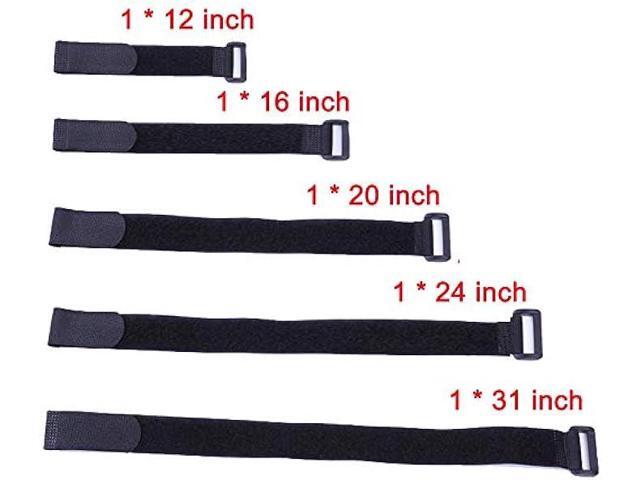 HUAPX Fastening Hook and Loop Cable Straps,10Pack Black Self-Adhesive Cable Ties,Nylon Securing Straps with Buckles,Adjustable and Reusable Cinch...
