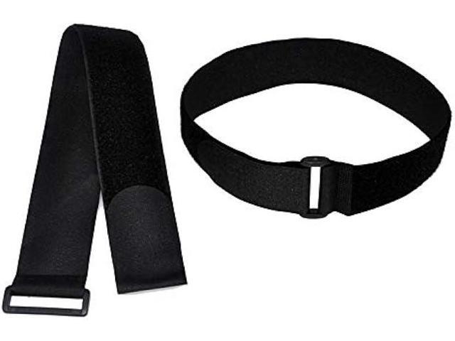 HUAPX Fastening Hook and Loop Cable Straps,10Pack Black Self-Adhesive Cable Ties,Nylon Securing Straps with Buckles,Adjustable and Reusable Cinch...