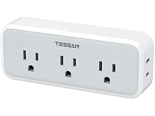 Multi Plug Outlet Extender, TESSAN Surge Protector Wall Plug Splitter with 5 Electrical Outlet Expander, Multiple Plug Adapter for Travel Home Office