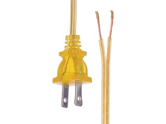 B & P Lamp Clear Gold Lamp Cord, 16 Foot Long SPT-2 Wire, UL Listed