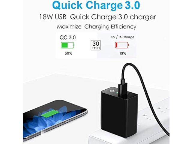 18W for Samsung Galaxy A02S A12 A32 A42 A52 5G Charger Block,Fast Quick Charge 3.0 Wall Phone Power Adapter and 6FT USB C Cable for LG Velvet,Stylo...