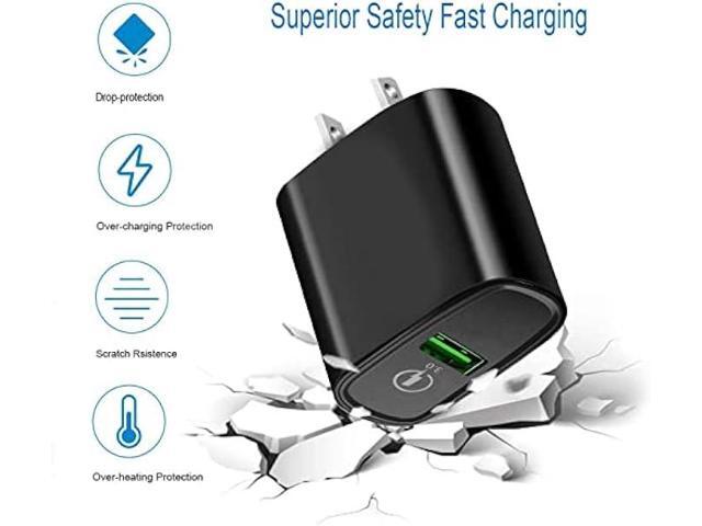 18W for Samsung Galaxy A02S A12 A32 A42 A52 5G Charger Block,Fast Quick Charge 3.0 Wall Phone Power Adapter and 6FT USB C Cable for LG Velvet,Stylo...