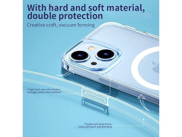 Yzoiko Strong Magnetic Clear for iPhone 13 Case &iPhone 14 Case [10Ft Military-Grade Protection] Compatible with MagSafe Shockproof Slim Thin Cover...