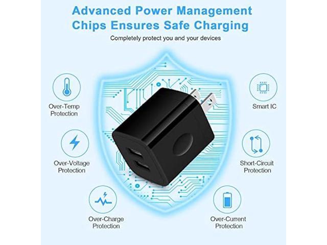 USB Outlet Wall Plug Compatible iPhone 14 Pro Max/13/12/SE/11/8/XS,Samsung Galaxy A14 5G/S23/S21 FE/A13/A23/A03s/A53/S22+,Double USB Wall Charger...