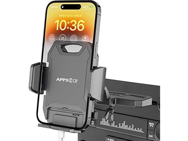 APPS2Car Sturdy CD Slot Phone Mount with One Hand Operation Design, Hands-Free Car Phone Holder Universally Compatible with All iPhone & Android...