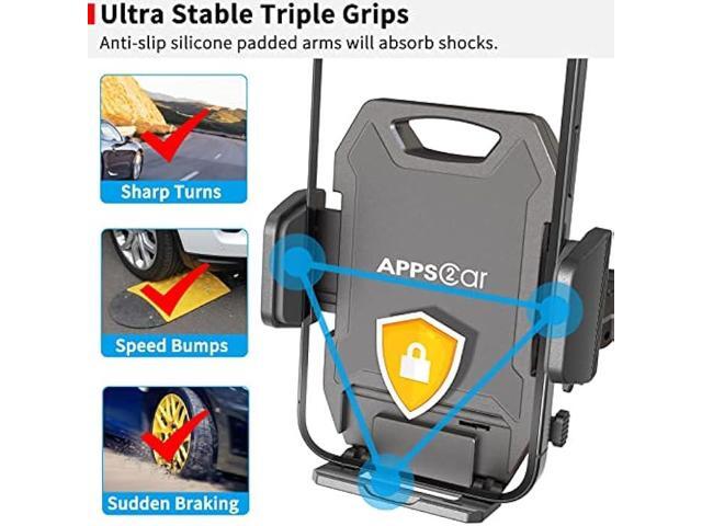 APPS2Car Sturdy CD Slot Phone Mount with One Hand Operation Design, Hands-Free Car Phone Holder Universally Compatible with All iPhone & Android...