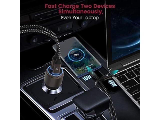 VELOGK Super Fast Type C Car Charger [73W Turbo], Metal Adaptive 55W 45W PPS/PD & QC3.0 USB C Car Adapter[Super Fast Charging 2.0]for Samsung S23...