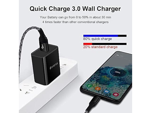 Adaptive Fast Charger Android Charger with 3ft USB Type C Cable Fast Charging for Samsung Galaxy A14 A13 5G A53 A52 A32 A12 A04S A03S S23 S22 S21...