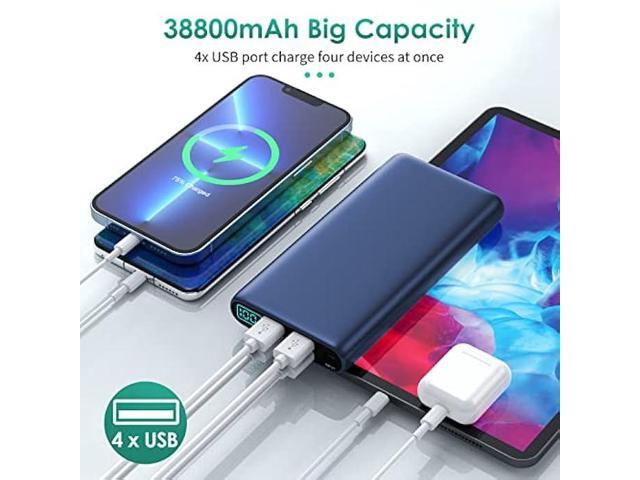Portable Charger 38800mAh,LCD Display Power Bank,4 USB Outputs Battery Pack Backup, Dual Input USB-C Phone Charging Compatible with iPhone 14/13...