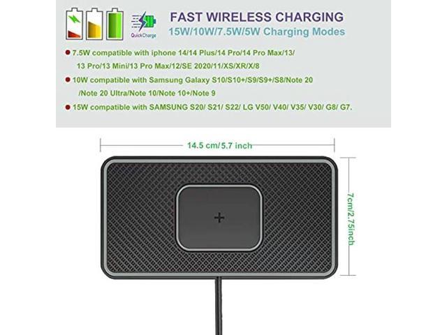 Wireless Charger, 15W Wireless Car Charger Charging pad Fast Wireless Phone Charger Cell Phone Wireless Charger pad Android Non Slip Wireless...