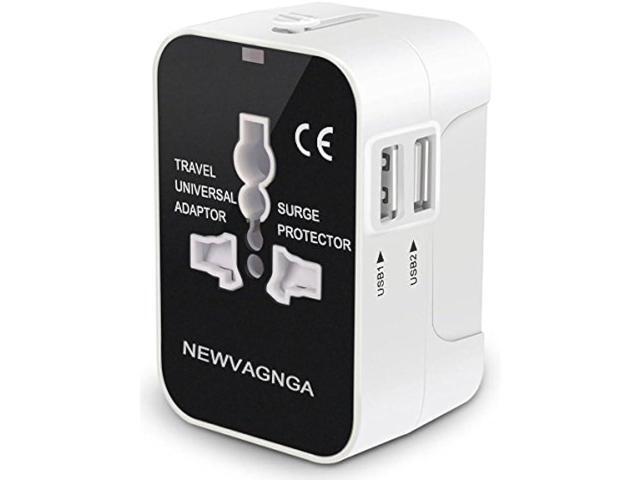 International Universal All in One Worldwide Travel Adapter Wall Charger AC Power Plug Adapter with Dual USB Charging Ports for USA EU UK AUS...