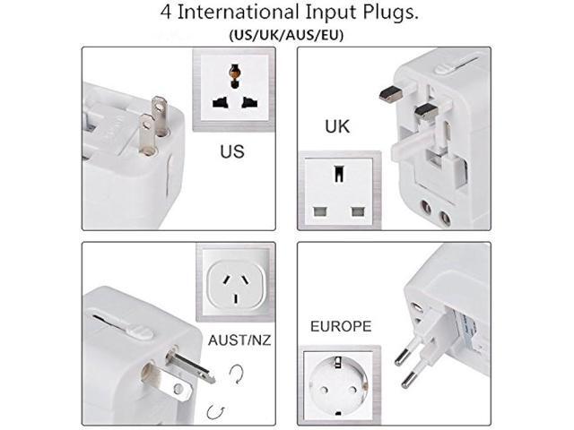 International Universal All in One Worldwide Travel Adapter Wall Charger AC Power Plug Adapter with Dual USB Charging Ports for USA EU UK AUS...