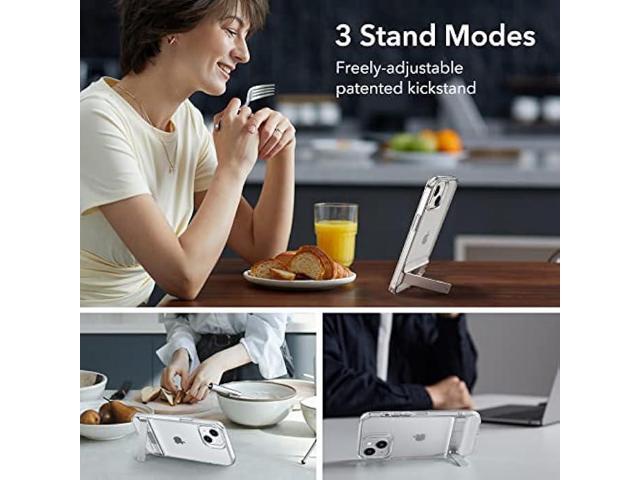 ESR Metal Kickstand Case Compatible with iPhone 14 Case and iPhone 13 Case, 3 Stand Modes, Military-Grade Drop Protection, Supports Wireless...