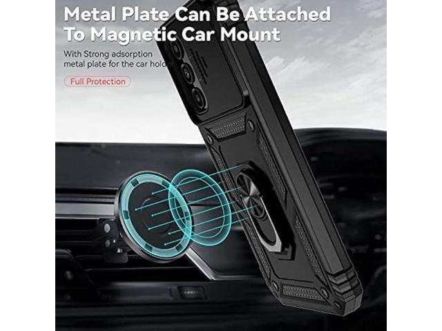 for Samsung Galaxy A14 5G Case with Slide Camera Cover HD Screen Protector [Military Grade 16ft. Drop Tested] Magnetic Ring Holder Kickstand...