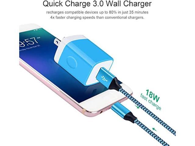 Quick Charge 3.0 Fast Phone Charger Compatible for Samsung Galaxy A53 5G A71 A51 A52 A42 A32 A12 A13 A14 A23 5G A03s A04s A90 A80 A70 A60 A50 A40...