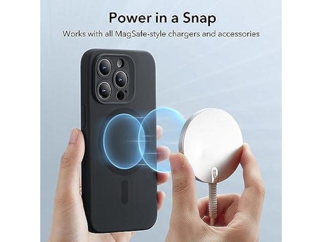 ESR for iPhone 15 Pro Max Case with MagSafe, Supports Magnetic Charging, Slim Liquid Silicone Case, Shock Absorbing, Screen and Camera Protection,...