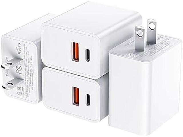 [4 Pack] USB C iPhone 15 Fast Charger Block, 20W Dual Port USB-C Power Adapter, Type C Fast Charging Plug Cube for iPhone 15/15 Pro/15 Pro...