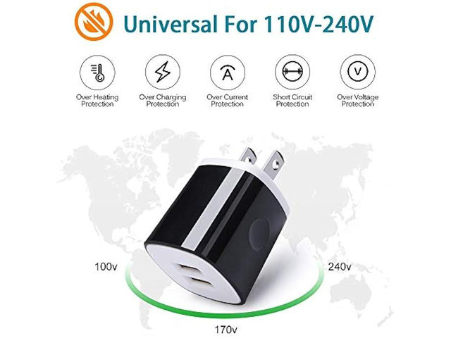 Charger Block Cube with Micro USB Cable Fast Charging Cord Compatible for Samsung Galaxy S7/S6/Edge/Active S5 S4 Note 5/4,J7 J3 J2 A7 A10S A10...