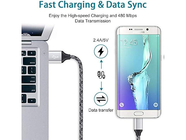 Charger Block Cube with Micro USB Cable Fast Charging Cord Compatible for Samsung Galaxy S7/S6/Edge/Active S5 S4 Note 5/4,J7 J3 J2 A7 A10S A10...