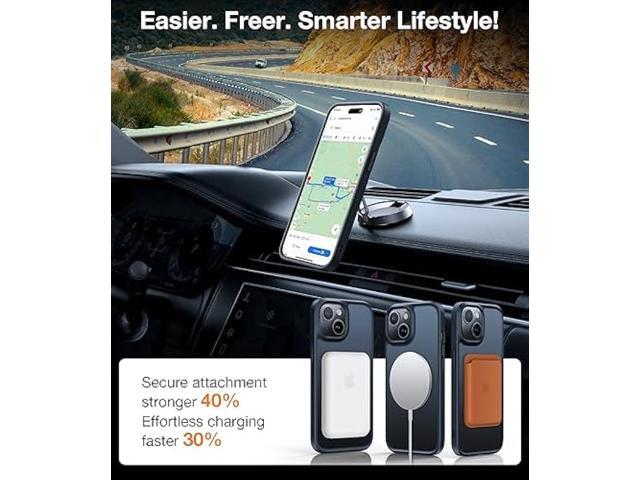 TORRAS Magnetic Designed for iPhone 15 Case, Compatible with MagSafe, Military Grade Drop Tested, Shockproof Translucent Hard Back Slim Protective...