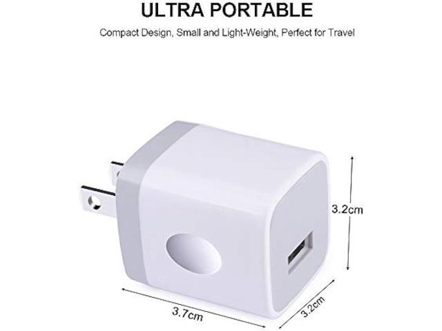 Single Port USB Wall Charger, GiGreen 1A/5V Power Adapter 5 Pack Charging Block Cube Plug Box Compatible Phone X/8/7/Xs/XR/6s/5/SE, Samsung...