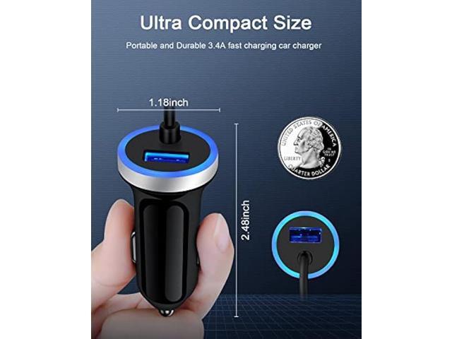 Cell Phone Car Charger for Samsung Galaxy A53 A13 A13 A24 A03s A73 A71 A50 A23 S23 S22 Ultra S21 S20 A51 iPhone 15, USB C Cigarette Lighter Adapter...
