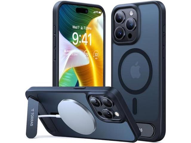 TORRAS Upgrade Magnetic & Stand for iPhone 15 Pro Max Case, Fit for MagSafe, 12FT Mil-Grade Drop Protection, Built-in Flush Kickstand for iPhone 15...