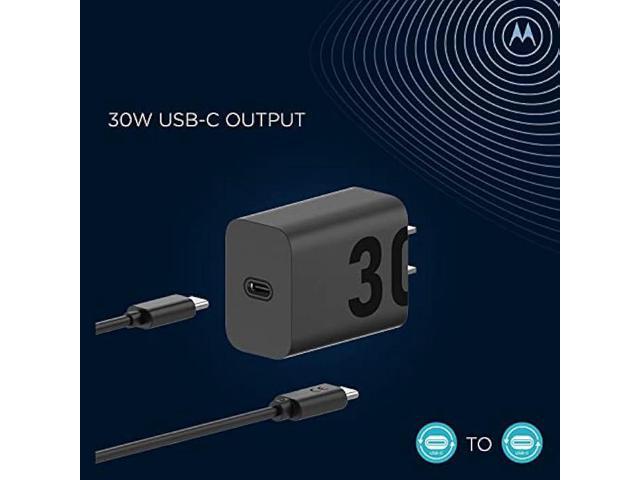 Motorola TurboPower 30 USB-C Charger with 1m USB-C to USB-C Cable for Motorola Edge (2021/2022), Edge 5G UW, Edge+ (2022/2023), Edge Plus 5G UW...