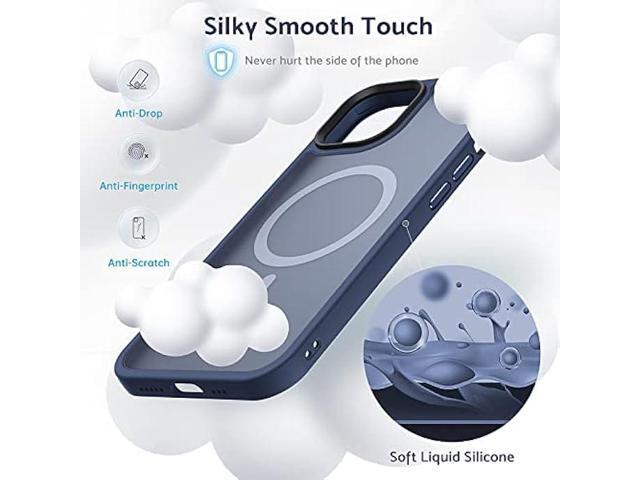 Anqrp Designed for iPhone 12/12 Pro Case, [Compatible with Magsafe] Super Soft Silicone Translucent Phone Case Cover for iPhone 12 6.1 inch, Blue