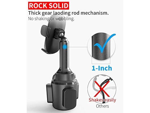 APPS2Car Solid Cup Holder Phone Mount for Car Truck with Quick Extension Long Arm Fast Swivel Adjustable Height 360 Rotatable, Low Profile...