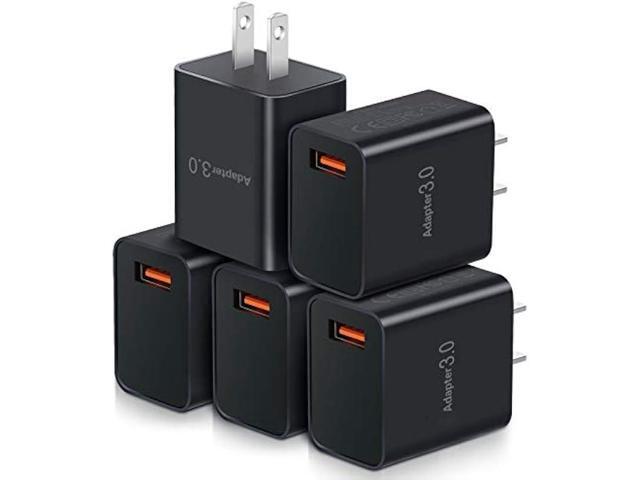 5-Pack USB Charger Block, OKRAY 18W Fast Charge 3.0 Adapter Quick Charging Block USB Wall Plug Power Charger Brick for iPhone 15/14/13/12/11/XR,...