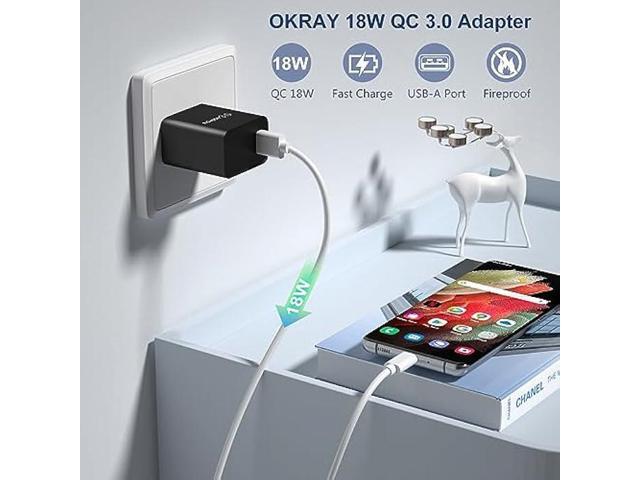 5-Pack USB Charger Block, OKRAY 18W Fast Charge 3.0 Adapter Quick Charging Block USB Wall Plug Power Charger Brick for iPhone 15/14/13/12/11/XR,...