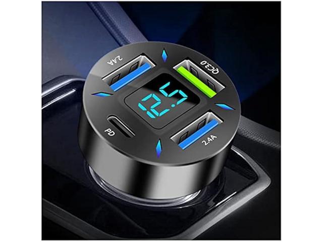 Car Fast Charger,PD/QC3.0 Car USB Charger with LED Lights,Cigarette Lighter USB Charger Compatible for iPhone Galaxy iPad Pro& More Mobil Phone