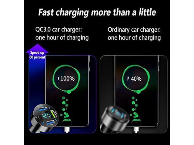 Car Fast Charger,PD/QC3.0 Car USB Charger with LED Lights,Cigarette Lighter USB Charger Compatible for iPhone Galaxy iPad Pro& More Mobil Phone