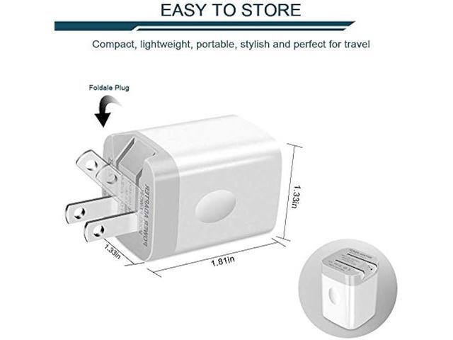 3Pack Fast Charging Cubes, Foldable Dual Port Charger Block, AILKIN Fast USB Plug Power Adapter Fold up Box Base Brick for iPhone XR/XS Max/X iPad...