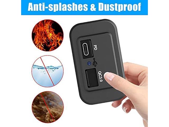 1pc 12V USB Outlet, Dual Quick Charge 3.0 12V Socket USB Charger and PD Type-C (USB C), 12V 24V USB Charger Waterproof Power Socket Adapter Car...