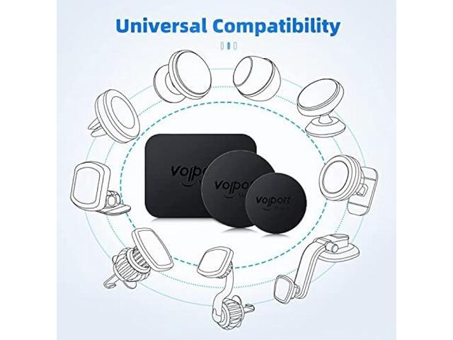 Metal Plate for Phone Magnet, 10 Pack Volport MagicPlate with 3M Adhesive Replacement for Magnetic Phone Car Mount Holder & Cradle & Stand...