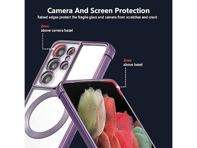 RALEAVO Magnetic Case for Samsung Galaxy S21 Ultra Clear Case Cover [Compatible with Magsafe & Military Grade Drop Protection] Transparent...