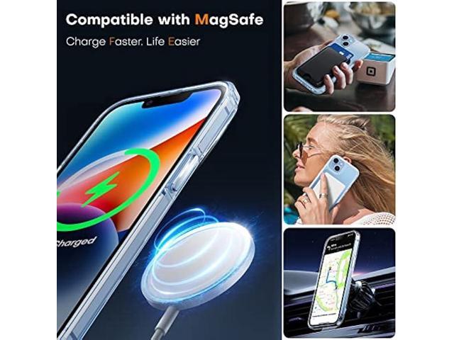 TAURI 5-in-1 Magnetic for iPhone 13 Case for iPhone 14 Case [Designed for Magsafe], with 2X Screen Protectors +2X Camera Lens Protectors,...