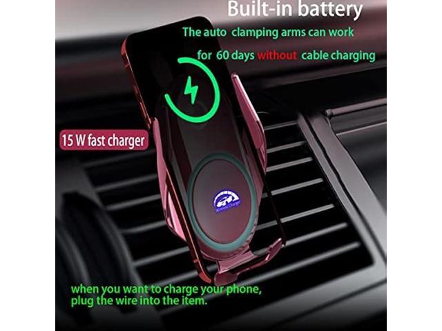 Peanutech Car Phone Holder Mount Wireless Charging Auto Clamping Rotatable Vent Clip Cute Pink Rabbit Woman for iPhone 14 13 12 11 10 Pro Xs...