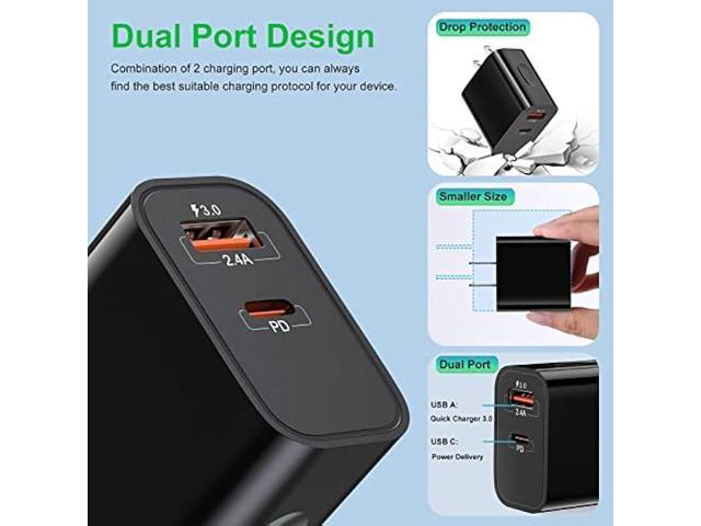 20W USB C Fast Charger+Quick Fast Charger 3.0 Wall Charger, Bangfun 5 Pack Dual Port PD Fast Charging Block Power Adapter Compatible iPhone...