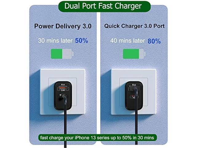 20W USB C Fast Charger+Quick Fast Charger 3.0 Wall Charger, Bangfun 5 Pack Dual Port PD Fast Charging Block Power Adapter Compatible iPhone...